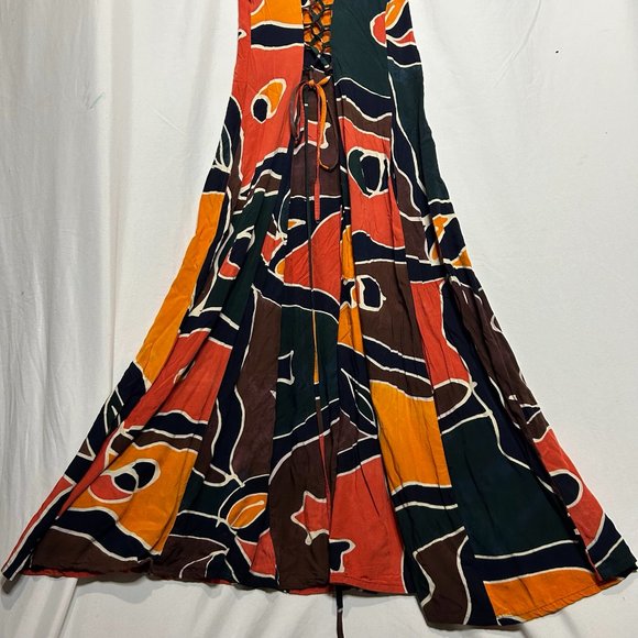 Afghan Blue Sky Women's Maxi Dress Colorful Size Small - Picture 5 of 8